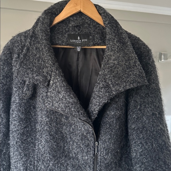 London Fog Charcoal Blue Grey Winter coat - Picture 5 of 8